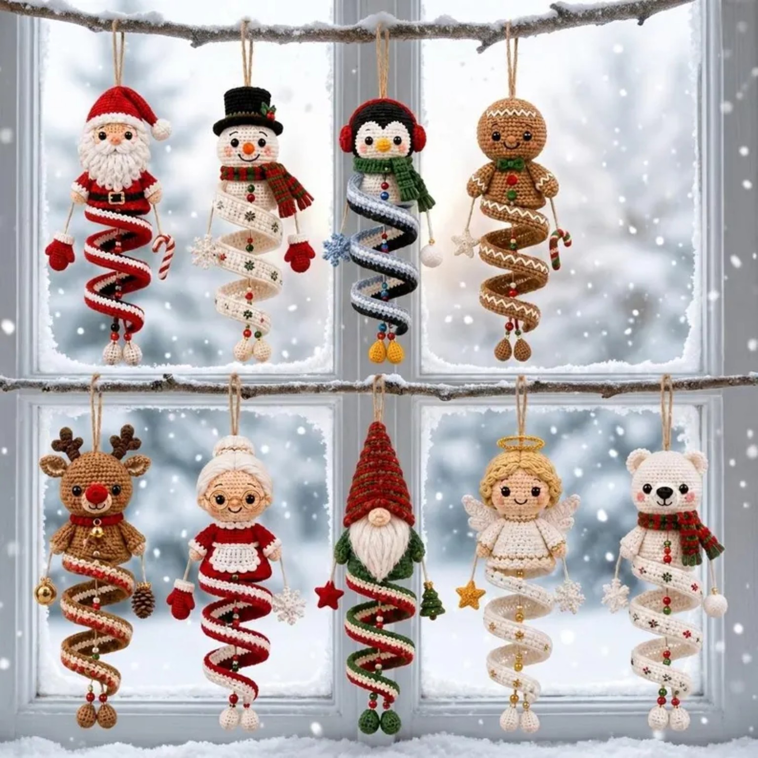 Christmas Spiral Ornaments Crochet Pattern Bundle